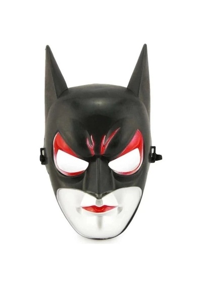 Kırmızı Gözlü Siyah Batman Maske - Lastikli Batgirl Maskesi 28x17 Cm