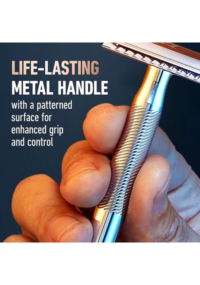 King C. Gillette Krom Kaplama Saplı Tıraş Bıçağı + Jilet 5'li