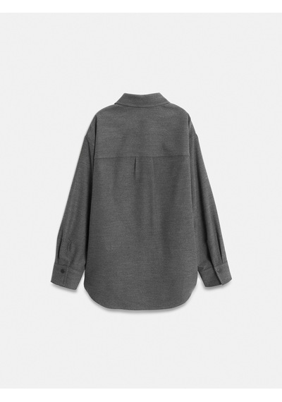 Dilvin 50537 Örme Oversize Gömlek-gri Gri