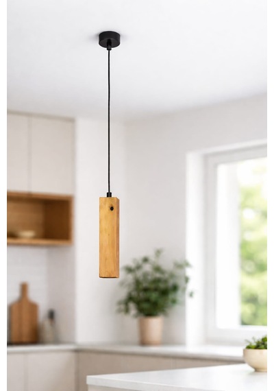 Masif Ahşap Tekli Sarkıt Avize Minimal Modern Tasarım Diğer