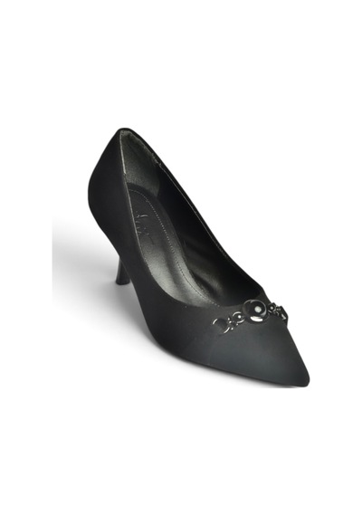 Fox Shoes Z676070102 Siyah Süet İnce Topuklu Kadın Stiletto Ayakkabı