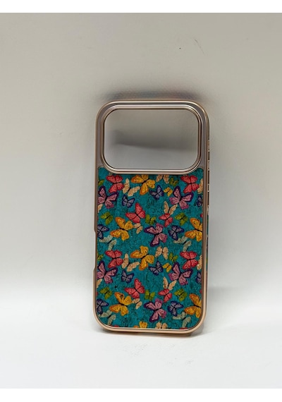 Efcase Apple iPhone Uyumlu 17 Pro Tuval Kılıf - Egzotik Lotus Desenli Sanatsal Koruyucu 04