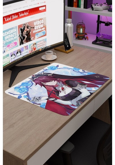 Rosaria Genshin Impact Anime Oyuncu V4 - 48x40 Xl Gaming Mouse Pad Fare Altlığı