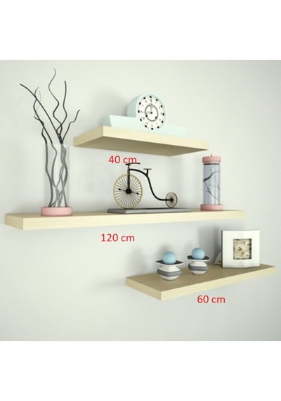 Rafkestir 3 Lü Raf Set ( 120 - 60 - 40 ) Krem ( Mat )