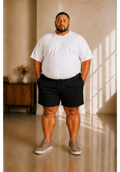 Sngl Tekstil Erkek Büyük Beden Şort 3xl 4xl 5xl 6xl 7xl 8xl 9xl Siyah