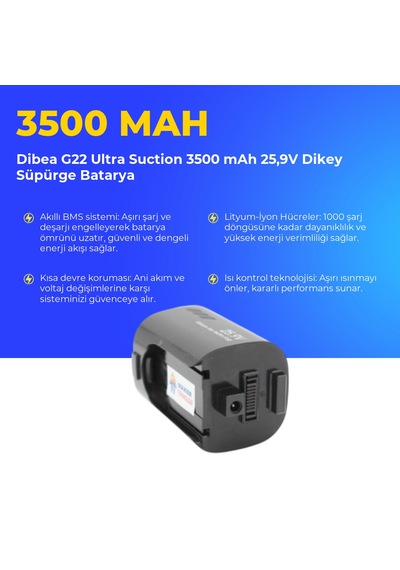 Dibea G22 Ultra Suction 3500 Mah 25,9v Dikey Süpürge Batarya