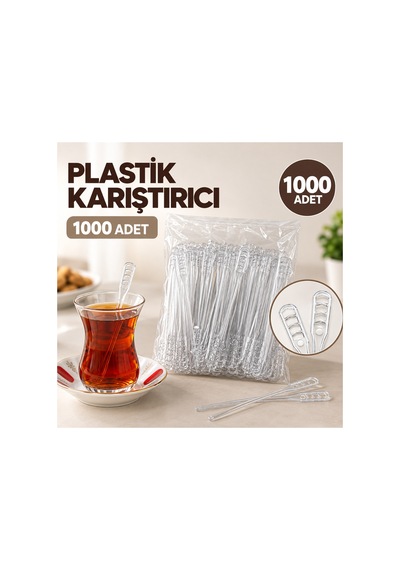 Plastik Karıştırıcı 1000 Adet Tek Kullanımlık İçecek Karıştırma Çubuğu - 920700085
