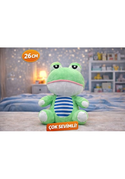Peluş Kurbağa 26 Cm Yumuşacık Sevimli Oyuncak Yeşil