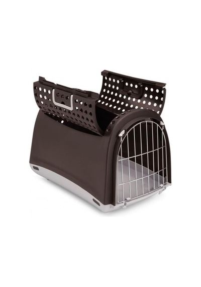 İmac Linus Cabrio Üstü Açılabilen Köpek Pet Taşıma Çantası Antrasit 50x32x34.5cm