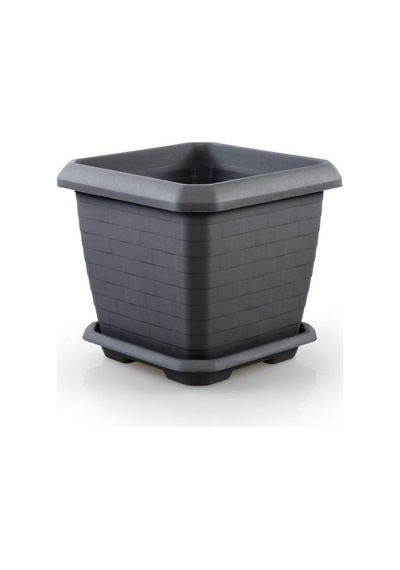 Omnipazar So-hk03 Hisar Kare Tabaklı Saksı 25.5 Litre No 3 Antrasit 116