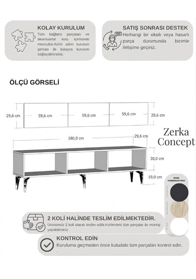 Norelia Tv Sehpası Tv Ünitesi Antrasit Altın Antrasit - Altın