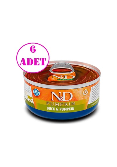 N&D Balkabaklı Tahılsız Ördekli Yetişkin Kedi Konserve Mama 6 x 70 G