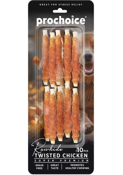 Prochoice Twisted Chicken Köpekler İçin Ördek Derili Burgu Ödül Çubuğu 10 Parça