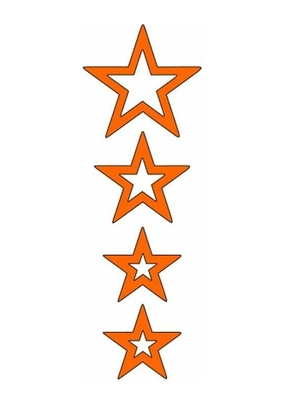 Cg F.turuncu Yıldızlı Çamurluk Üst Sticker Standart