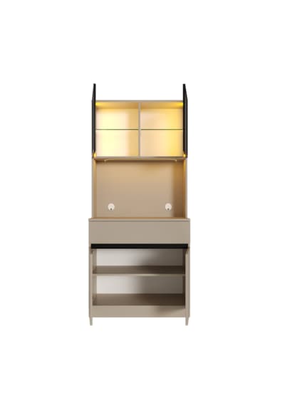 Viona Kum Beji Mini Komple Mdf Led Aydınlatmalı Kahve Köşesi Bej