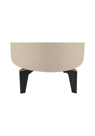 Gazzini Furniture Rio Retro Ayaklı Sandıklı Silindir Dekoratif Puf - Krem