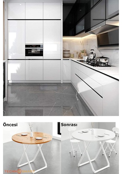 TechnoSmart 60x500cm Beyaz Simli Kendinden Yapışkanlı Parlak Duva