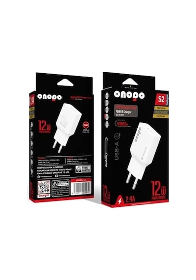 Onopo S2 12w 2.4a Usb Şarj Adaptörü, Akıllı Koruma Sistemi, Kompakt Ve Taşınabilir Tasarım Telefon, Tablet, Powerbank Ve Usb Destekli Cihazlar İçin Uyumludur