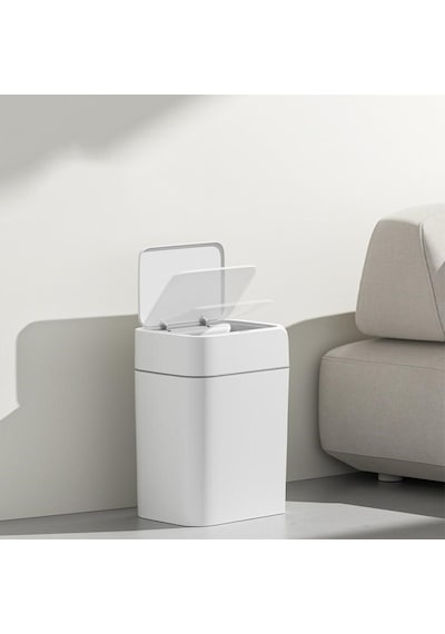 18 Litre Sensörlü Otomatik Çöp Kovası Ofis Mutfak Banyo Balkon Çöp Kovası Beyaz