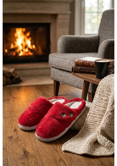 Relaxa Kadın Peluş Ev Terliği, Yumuşak Kürklü,yumuşak Tabanlı, Sıcak Kışlık Terlik Kırmızı Relaxa Kadın Peluş Ev Terliği, Yumuşak Kürklü,yumuşak Tabanlı, Sıcak Kışlık Terlik Kırmızı