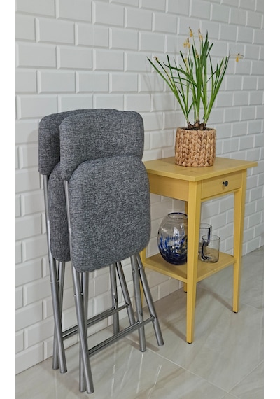 Relaks Katlanır Gri Sandalye Gri - Krom