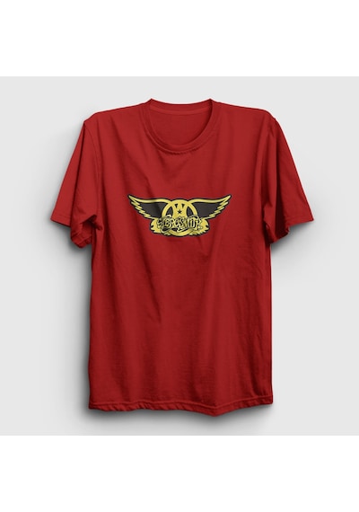 Presmono Unisex Yellow Aerosmith T-shirt Kırmızı