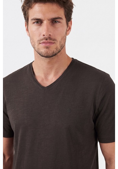 Buratti Pamuklu Regular Fit V Yaka T Shirt Erkek T Shirt 5902719 Kahve