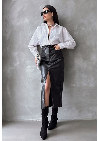 Verymoda Deri Etek F1569 Siyah