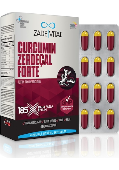 Zade Vital Curcumin Forte - Zerdeçal 1000 Mg 40   Kapsül
