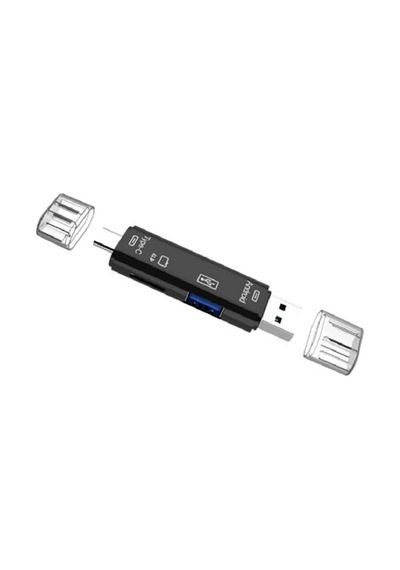 5068 Otg 3 İn 1 Type-c Ve Micro Usb Tf Çevirici Dönüştürücü Kart Okuyucu