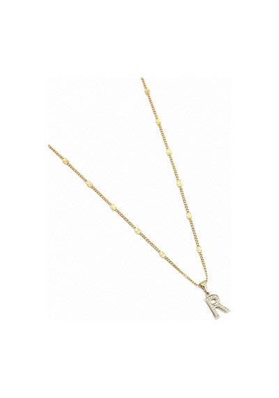Xuping Gold Renkli, Zirkon Taşlı R Harfi Kolyesi - 45 Cm Anti-alerjik