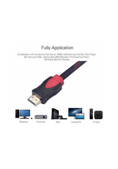 Hdmi Kablosu 15 Metre Lcd Laptop 4k Fhd Ara Bağlantı Erkek-erkek Tv Kablo Ps3 Ps4 Xbox