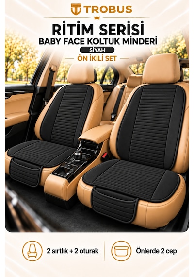 Trobus Ritim Opel Astra 2011-2015 Baby Face Ön İkili Koltuk Minderi Siyah