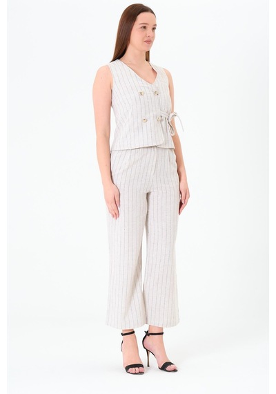Sortie Collection Seyyar Kemerli Pantolon Bej