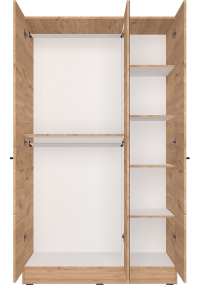Trendline 3 Kapaklı Aynalı Gardırop-florida Meşe 120x207x53 Cm Kahverengi