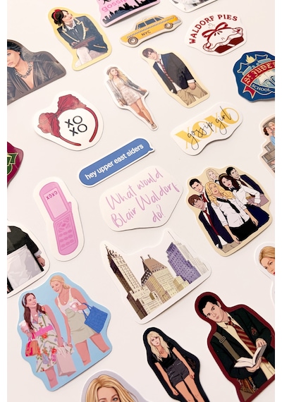 Gossip Girl 28 Adet Sticker Paketi Suya Dayanıklı Laptop Termos Telefon Etiket Seti