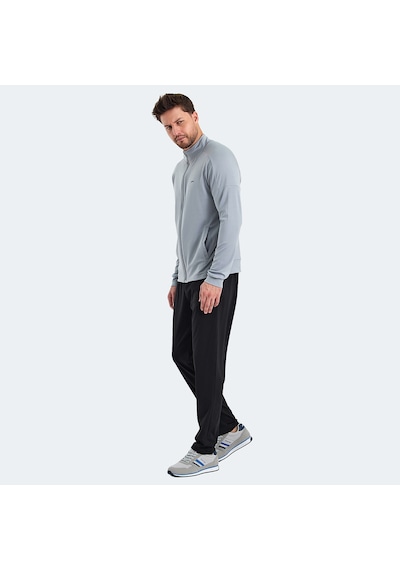 Slazenger RARELY Erkek Fermuarlı Dik Yaka Cepli Gri Eşofman Takımı
