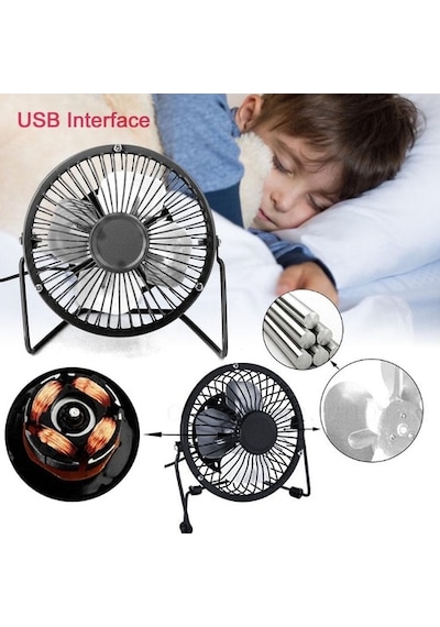 Mini Usb Masaüstü Metal Taşınabilir Fan Metal Usb Mini Vantilatör