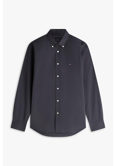 Tommy Hilfiger Erkek Poplin Solid Siyah Gömlek-13455 Siyah