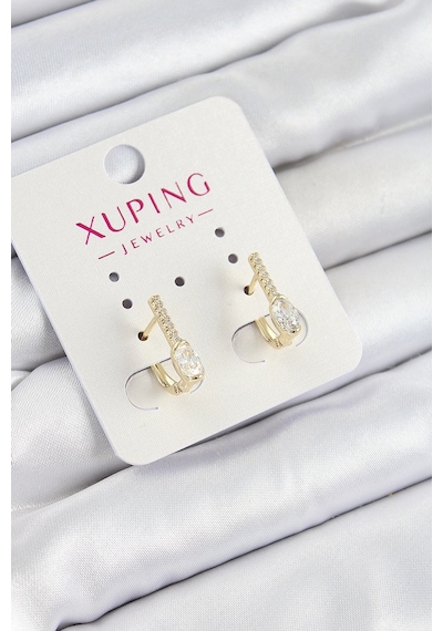 Xuping Zirkon Taşlı I Model Gold Renk Kadın Küpe Çok Renkli