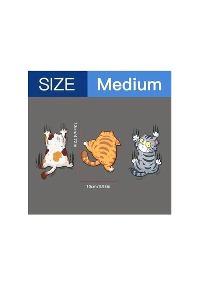 Ayrex Arabaya Tırmanan 3'lü Kedi Sticker Seti Diğer