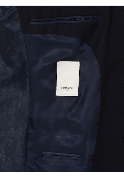 Cacharel Lacivert Slim Fit %100 Yün Mono Yaka Takım Elbise