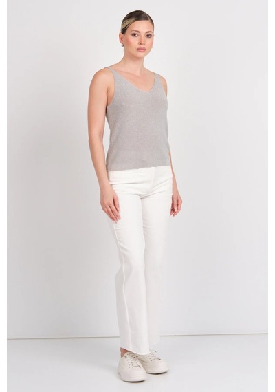 Sisley Onlshına Sl Glıtter Top Knt Kadın Gri Bluz - 15322379