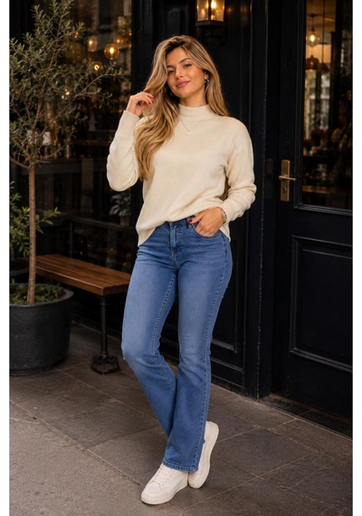 Hira Life Fashion Kadın Şık Tasarım Ve Yumuşak Dokulu Dik Yaka Triko Basic Kazak Bluz Bej Bej Hira Life Fashion Kadın Şık Tasarım Ve Yumuşak Dokulu Dik Yaka Triko Basic Kazak Bluz Bej Bej