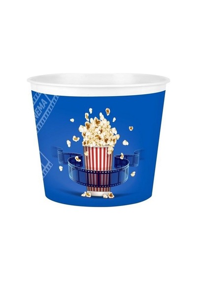3 Adet Mısır Cips Kovası Renkli Plastik Popcorn Kasesi