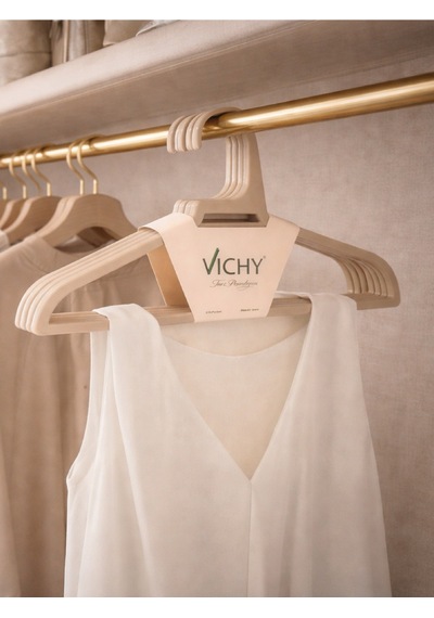 Vichy 5 Li Kaymaz Yüzeyli Askı 45 Cm Bej Renk Elbise & Ceket Askısı Vch-7025 Beyaz
