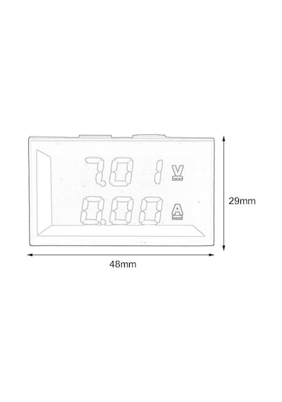 Pazly--100v 10a Dc Dijital Voltmetre Ampermetre Mavi + Kırmızı Led Amp Volt Metre Ölçer 1