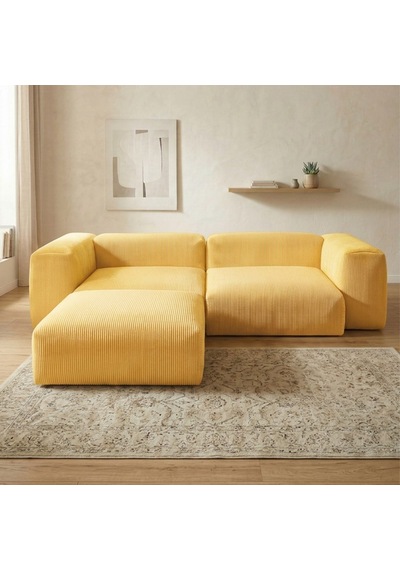 Relax Köşe Koltuk Takımı Sünger Koltuk Kanepe Divan Sarı