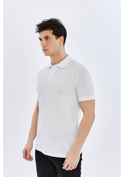Süvari Slim Beyaz Erkek Polo Yaka T-shirt Ts1014000474