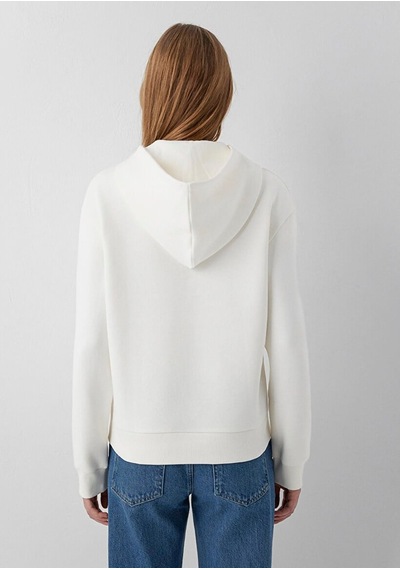 Mavi Kapişonlu Sweatshırt Hindistan Cevizi Kırık Beyaz Kadın Sweatshirt M167299-80194
